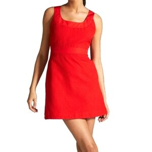 Maeve Red Scoop Neck Sheath Dress